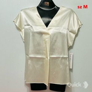 sz M - NWT Nicole Miller V Neck Satin Slip Top